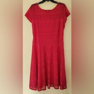 16P Signature by Sangria Women's Red Lace Dress
